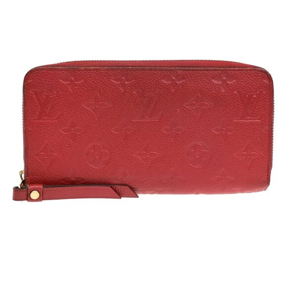 LOUIS VUITTON Zippy Wallet Long Purse Monogram Empreinte Red M63691 31YH020 - Picture 1 of 16